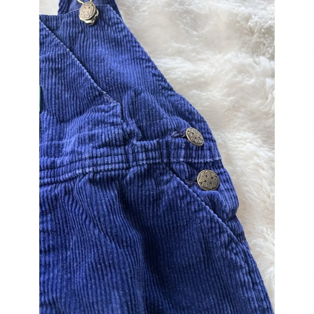 Vintage 90s OshKosh Boys Mice Construction Patch Corduroy Overalls Bubble Leg